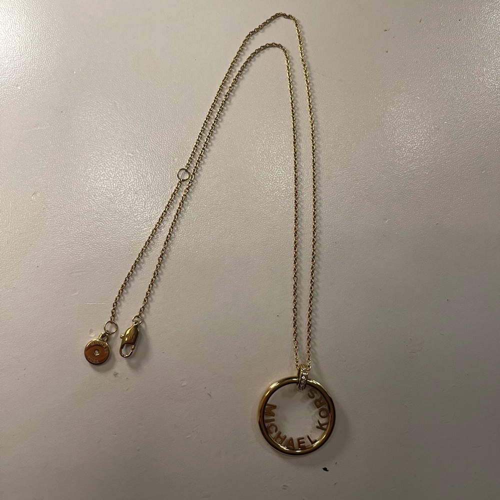 Michael Kors Gold Circular Pendant Necklace